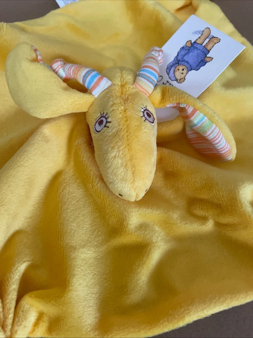 North American Bear Co. Yellow Plush Bunny Comforter